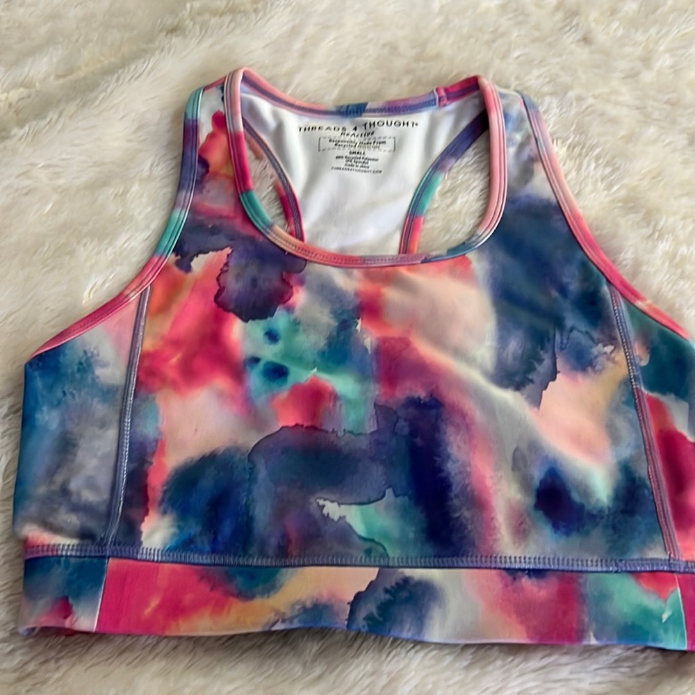 Threads for though tie die sports bra.